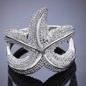 Sterling Silver Luxury Starfish Ring